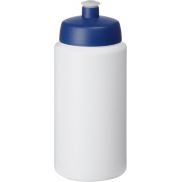 Bidon Baseline® Plus o pojemności 500 ml ze sportowym wieczkiem i uchwytem, biały, niebieski