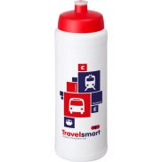 Bidon Baseline® Plus o pojemności 750 ml ze sportowym wieczkiem i uchwytem, biały, czerwony