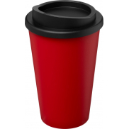 Kubek termiczny americano® o pojemności 350 ml z materiałów pochodzących z recyklingu, czerwony, czarny