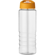 Bidon H2O Treble o pojemności 750 ml z wieczkiem z dzióbkiem, biały, pomarańczowy