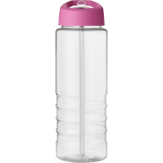 Bidon H2O Treble o pojemności 750 ml z wieczkiem z dzióbkiem, biały, różowy