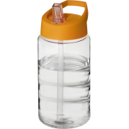 Bidon H2O Bop o pojemności 500 ml z wieczkiem z dzióbkiem, biały, pomarańczowy