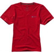 Damski T-shirt organiczny Kawartha z krótkim rękawem, l, czerwony