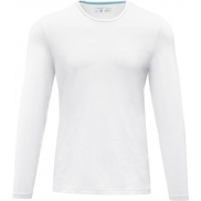 Męski T-shirt organiczny Ponoka z długim rękawem, xs, biały