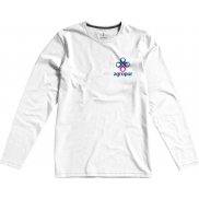 Męski T-shirt organiczny Ponoka z długim rękawem, l, biały