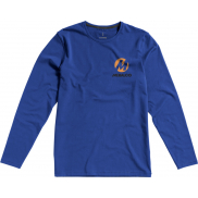 Męski T-shirt organiczny Ponoka z długim rękawem, s, niebieski
