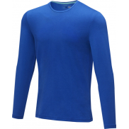 Męski T-shirt organiczny Ponoka z długim rękawem, l, niebieski