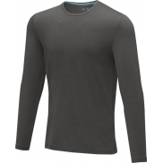Męski T-shirt organiczny Ponoka z długim rękawem, l, szary