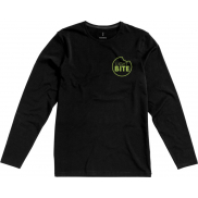 Męski T-shirt organiczny Ponoka z długim rękawem, l, czarny