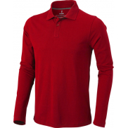 Męskie polo Calgary z długim rękawem 180 g/m², l, czerwony