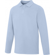 Męskie polo Calgary z długim rękawem 180 g/m², xxl, niebieski