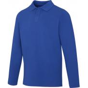 Męskie polo Calgary z długim rękawem 180 g/m², s, niebieski