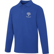Męskie polo Calgary z długim rękawem 180 g/m², l, niebieski