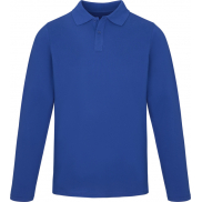 Męskie polo Calgary z długim rękawem 180 g/m², xxl, niebieski