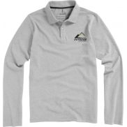Męskie polo Calgary z długim rękawem 180 g/m², l, szary