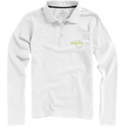 Damskie polo Calgary z długim rękawem 180 g/m², l, biały