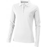 Damskie polo Calgary z długim rękawem 180 g/m², xl, biały