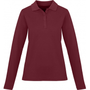 Damskie polo Calgary z długim rękawem 180 g/m², l, czerwony