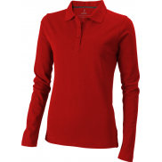 Damskie polo Calgary z długim rękawem 180 g/m², m, czerwony