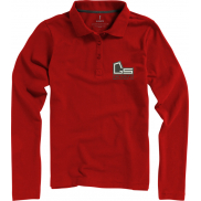 Damskie polo Calgary z długim rękawem 180 g/m², l, czerwony
