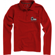 Damskie polo Calgary z długim rękawem 180 g/m², xl, czerwony