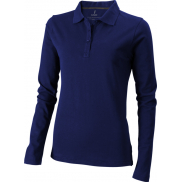 Damskie polo Calgary z długim rękawem 180 g/m², l, niebieski
