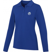 Damskie polo Calgary z długim rękawem 180 g/m², s, niebieski