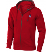 Unisex rozpinana bluza z kapturem Arora 300 g/m², 4xs, czerwony