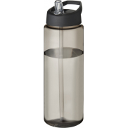 Bidon H2O Vibe o pojemności 850 ml z wieczkiem z dzióbkiem, szary, czarny