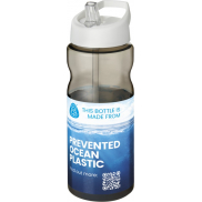 Bidon H2O Eco o pojemności 650 ml z wieczkiem z dzióbkiem, szary, biały