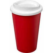 Kubek Americano Eco z recyklingu o pojemności 350 ml, czerwony, biały