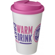 Kubek Americano® 350 ml z pokrywką chroniącą przed rozlaniem, biały, różowy