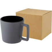 Cali Kubek ceramiczny o pojemności 370 ml z matowym wykończeniem, czarny, szary