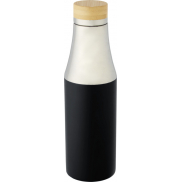 Hulan miedziana, próżniowo izolowana butelka o pojemności 540 ml z bambusową pokrywką, czarny