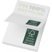 Karteczki samoprzylepne z recyklingu o wymiarach 50 x 75 mm Sticky-Mate® , 25 stron, biały