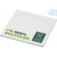 Karteczki samoprzylepne z recyklingu o wymiarach 75 x 75 mm Sticky-Mate®, 25 stron, biały