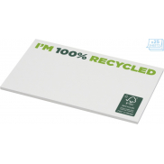 Karteczki samoprzylepne z recyklingu o wymiarach 127 x 75 mm Sticky-Mate®, 50 stron, biały