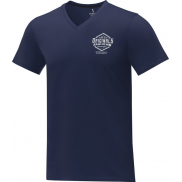 Koszulka męska Somoto z krótkim rękawem i kołnierzem w serek , 3xl, niebieski