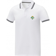 Męska koszulka polo Amarago z kontrastowymi paskami i krótkim rękawem 200 g/m², l, biały