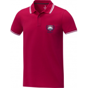 Męska koszulka polo Amarago z kontrastowymi paskami i krótkim rękawem 200 g/m², xxl, czerwony