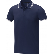 Męska koszulka polo Amarago z kontrastowymi paskami i krótkim rękawem 200 g/m², l, niebieski