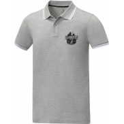 Męska koszulka polo Amarago z kontrastowymi paskami i krótkim rękawem 200 g/m², 3xl, szary