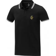 Męska koszulka polo Amarago z kontrastowymi paskami i krótkim rękawem 200 g/m², xl, czarny