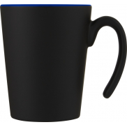 Kubek ceramiczny Oli o pojemności 360 ml z uchwytem, niebieski, czarny