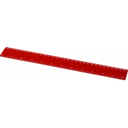 Refari linijka z tworzywa sztucznego pochodzącego z recyklingu o długości 30 cm, czerwony