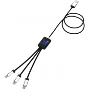 Kabel z podświetlonym logo 3w1 - SCX.design C17, niebieski, czarny