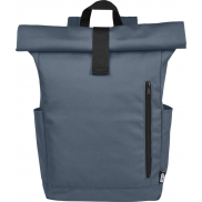 Byron plecak na laptopa 15,6 cala z tworzywa RPET z certyfikatem GRS z zawijanym zamknięciem, 18 l, niebieski