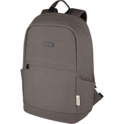 Joey 15,6-calowy plecak na laptopa z płótna z recyklingu z certyfikatem GRS o pojemności 18 l, szary