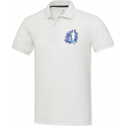 Emerald koszulka polo unisex z recyklingu z krótkim rękawem 200 g/m², m, biały