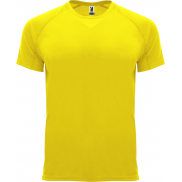 Bahrain sportowa koszulka męska z krótkim rękawem 135 g/m², m, żółty